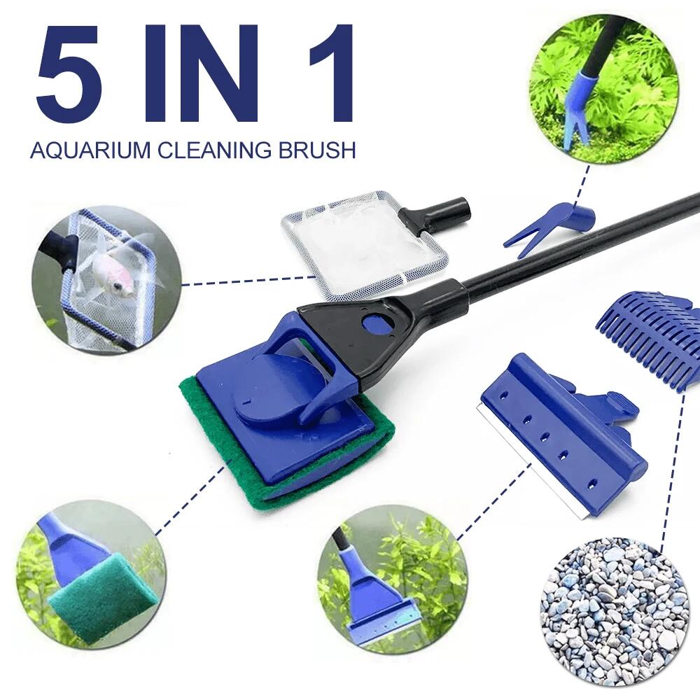 Planted Aquarium With Gravel - Alat Pembersih Akuarium 5in1: Garpu Tanaman,