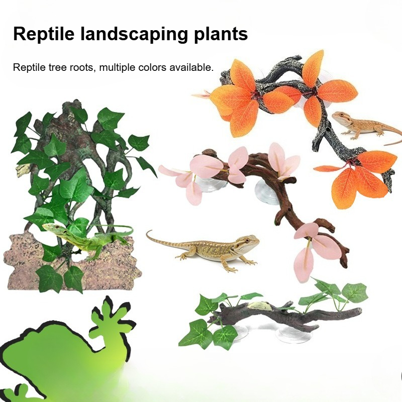 Aquarium Plant Vine - Dekorasi Tanaman Terarium Reptil Buatan, Akar